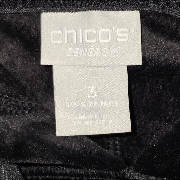 Chico's Zenergy Super Soft Black Velvet Hoodie Size 3 XL - Picture 9 of 9